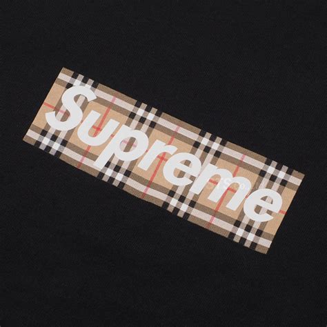 supreme box logo burberry|supreme burberry tee logo.